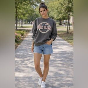 Pink Floyd Charcoal Graphic Crewneck Sweatshirt
